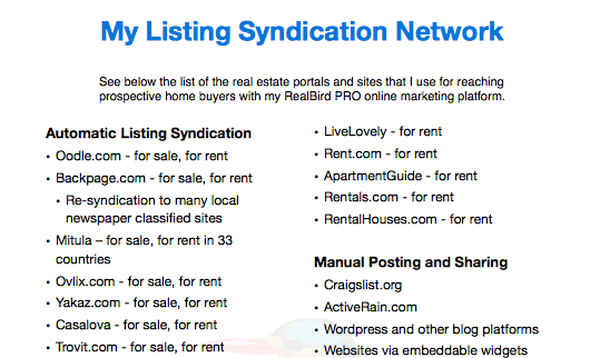 Listing Syndication